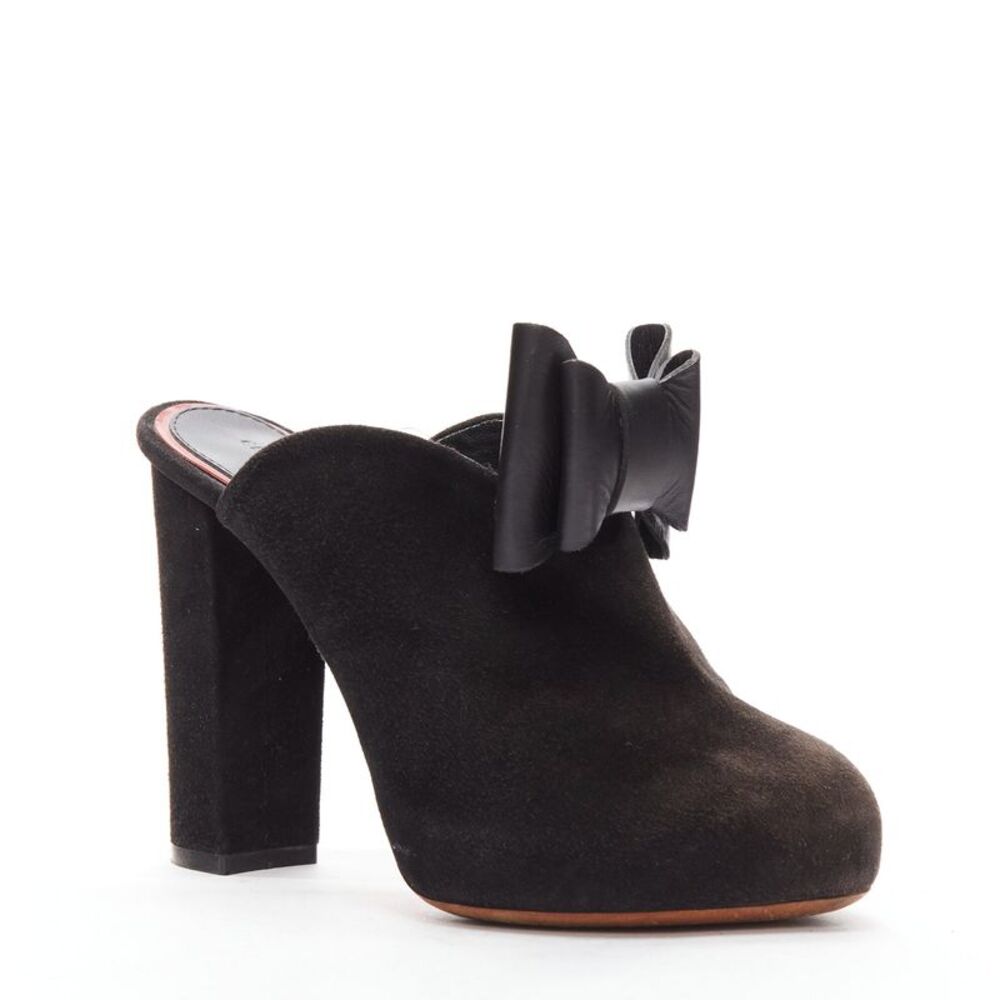 Celine Suede Bow High Heel Mules